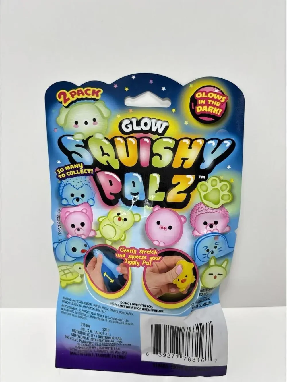 Glow Squishy Palz 2 Pack Jiggly Animal Jiggle Pets Glow in Dark Sensory Toy